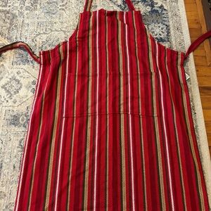 Crate & Barrel Red Festive Stripe Apron
